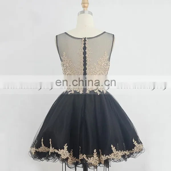 New Arrival Applique Beaded Gray Tulle Short Puffy Party Dresses SD365 photo-6