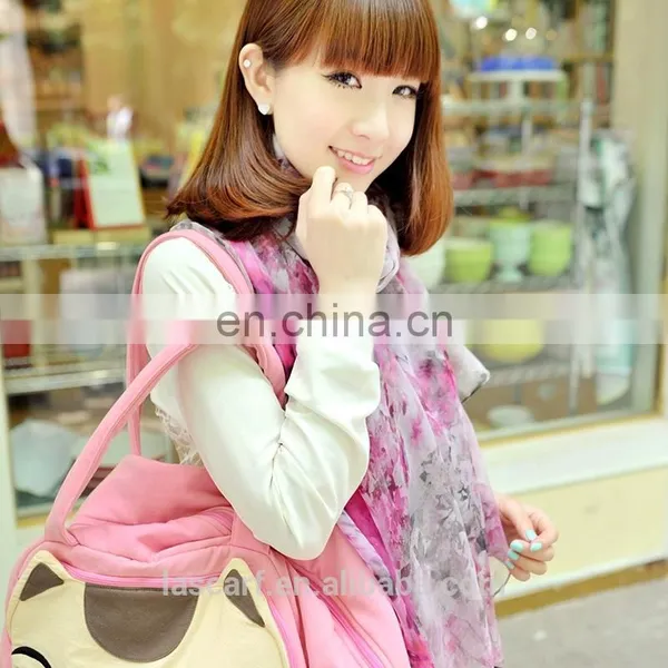 Environmental Printing Scarves Women's Flowers Shawl Deep Purple photo-3