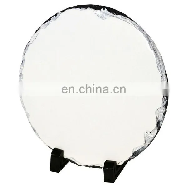 Customize Size Glossy Sublimation Rock Slate Blank Round Shape Stone Photo Slates With Coated
