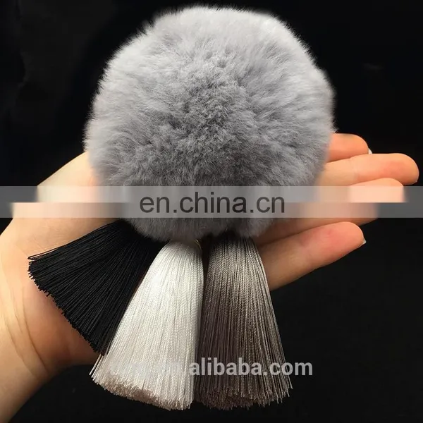 Factory Price Rabbit Fur Ball Tassel Pompom Key Chain Women Bag Hanging Car Accessories photo-2