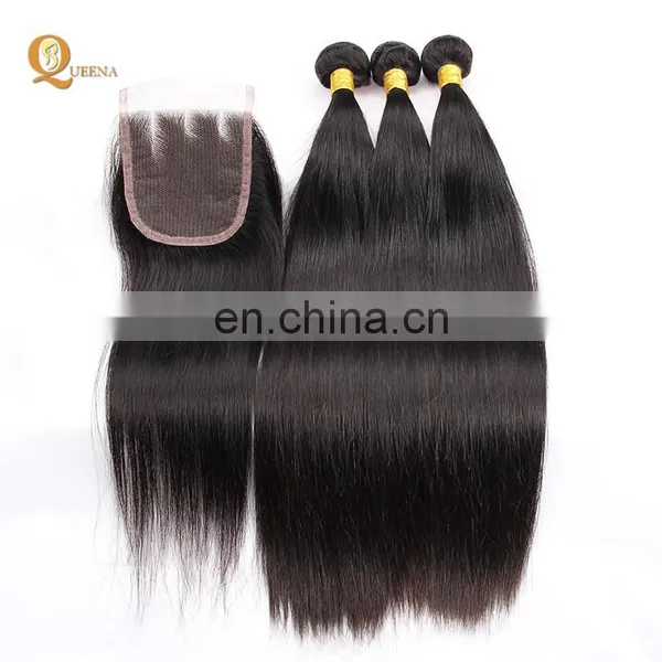 Unprocessed Wholesale Virgin Brazilian Straight Hair Weave Bundles With Closure Brazilian Hair Closure photo-3