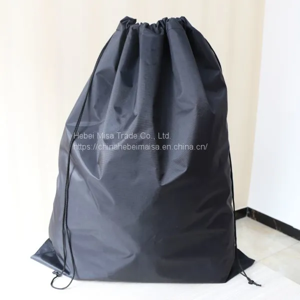 Large Capacity Laundry Backpack Bag Over the Door Hanging Laundry Hamper With Stainless-Steel Hooks 2 in 1 Laundry Bag for School Dormitory, Camping,Laundry Room, Outdoor Travel, Black photo-2