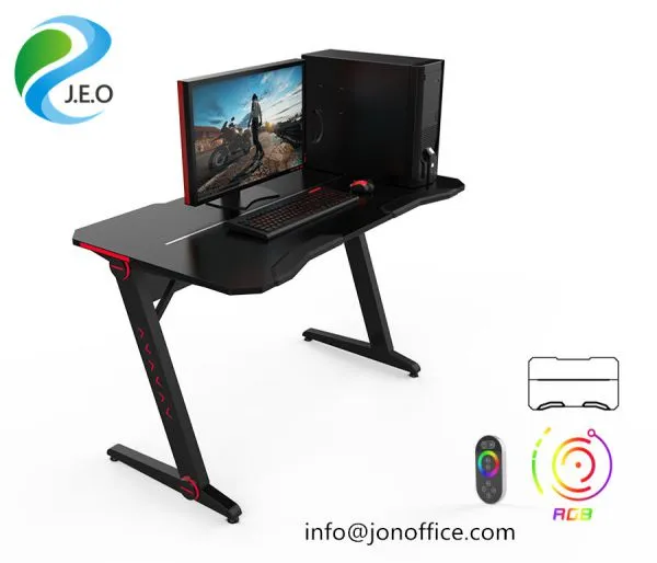 2020 Office Furniture Best Computer Gaming Desk With LED Lights photo-2
