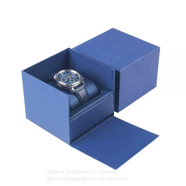Lid off Design Cardboard Watch Display Box Two Pieces Texture Paper Watch Gift Box With PU Leather Watch Pillow for Holding the Watch photo-2