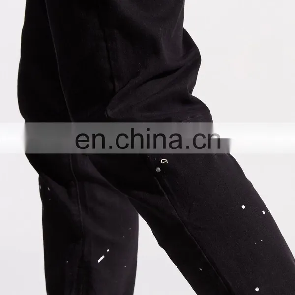 DiZNEW PAINT CUSTOM LOGO BLACK BULK MENS JEANS FOR MEN photo-7