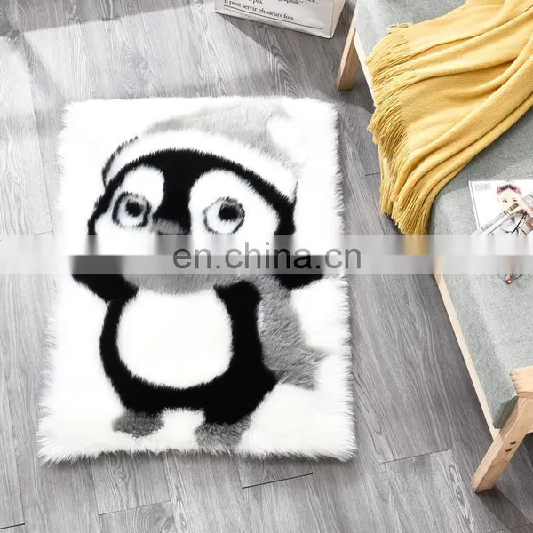 Rawhouse Hot New Style Customized Lovely Animal Shape Design Nordic Multicolor Faux Fur Area Rugs for Floor photo-5