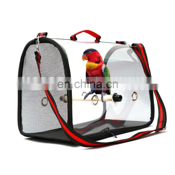 Bird Travel Takeaway Travel Cage PVC Transparent Breathable Bird Cage Parrot Handbag photo-3