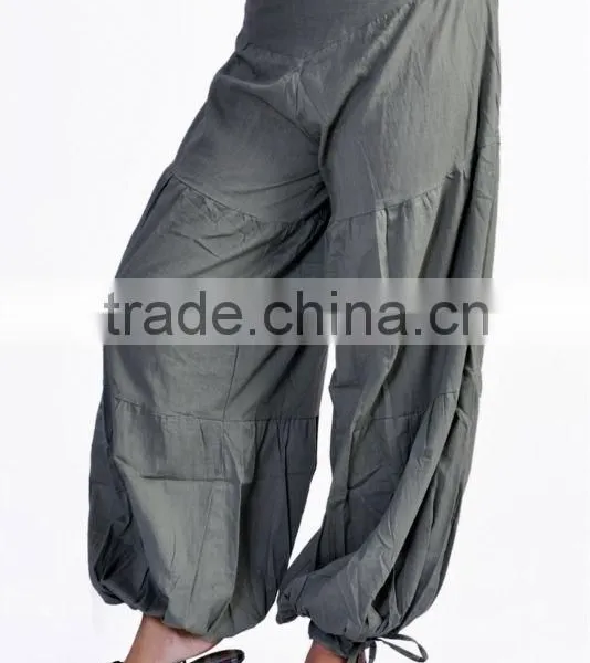 Cotton Gray and White Color Harem Trouser Bottoms Pants