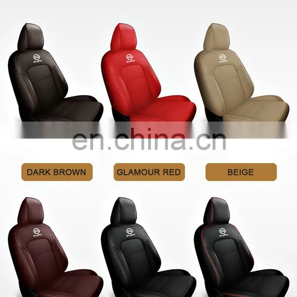 Cubierta de Asiento de Coche Custom Burgundy Standard Imitation Fiber Full Leather Luxury Car Modify Seat Cover Protector photo-5