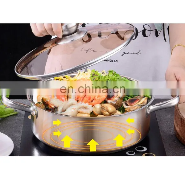 China Stainless Steel Pots and Pans Soup Hotpot Stainless Steel Casserole Rotating Pot photo-4