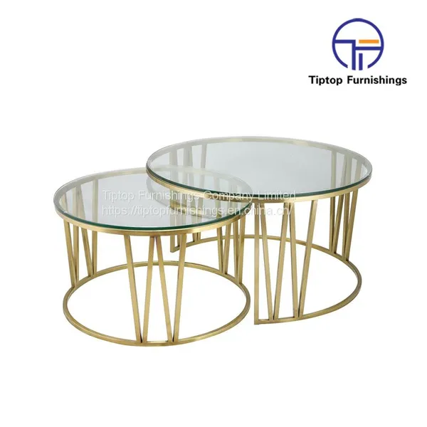 Factory Price Gold Stainless Steel Coffee Table photo-3