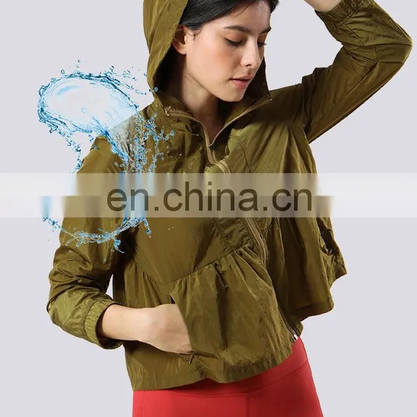 Ready To Ship Outdoor Fitness Wear Waterproof Rash Guard UV Protection Clothing Women Workout Running Sports Yoga Jacket photo-3