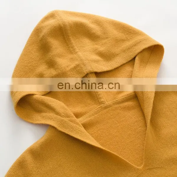 High Quality 100% Cashmere Women's Hoodie Sweater Casual Style With Inner Mongolia Knitted Weave Solid Pattern Winter Front Logo photo-3