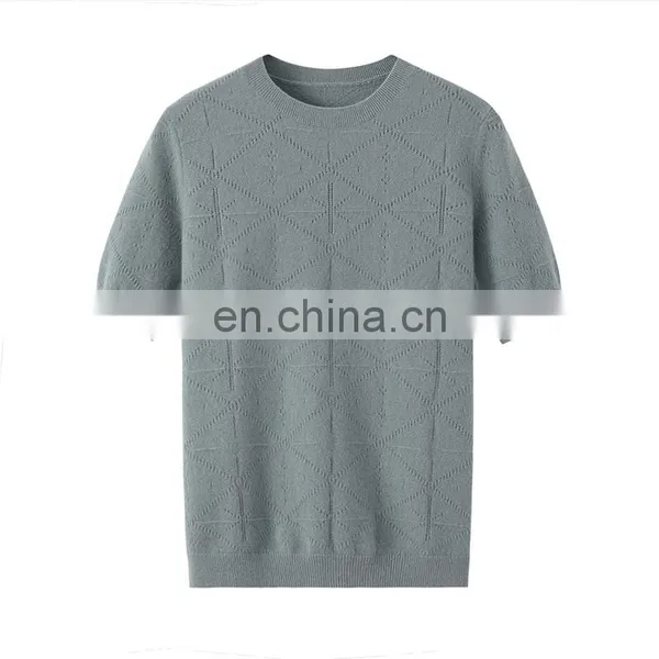 Solid Color Short Sleeve Women's Casual Knitted Cashmere Pullover Factory Customized Design Crew Neck for Spring Season photo-4