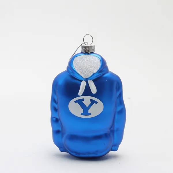 Wholesale Price Personalized Navidad Xmas Tree Hanging Clothes Decorations Custom Hand Blown Glass College Hoodie Christmas Baubles Fact