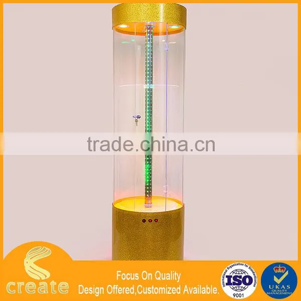 2016 Hot Sale Round Acrylic Optical Rotating Display Stand Case photo-3