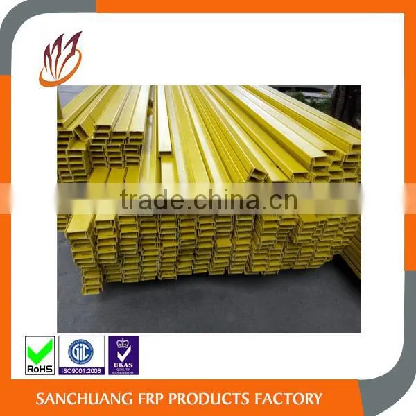 Yellow Fierglass Pultrusion Ladder Profiles Fiberglass C Channel U Channel photo-3