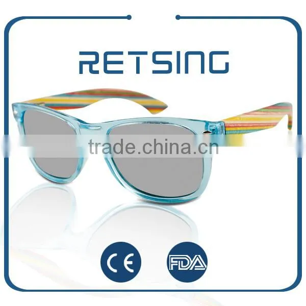 2016 Hot Sale Polarized Bamboo Sunglasses With Colorful Lenses photo-3
