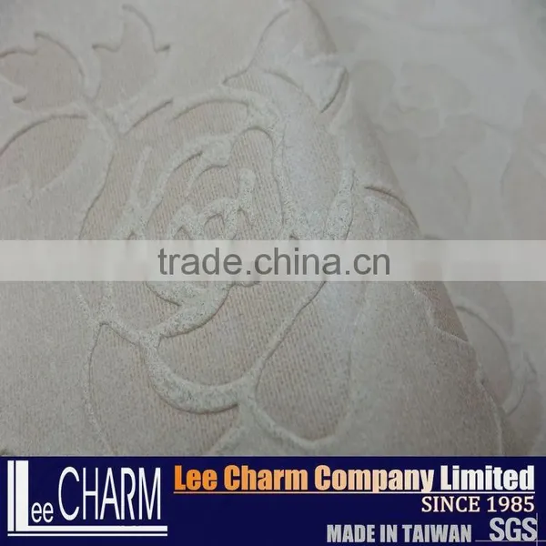 100% Polyester Rose Patterns Leather-look Fabric for Upholstery photo-5