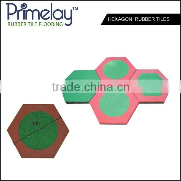 Attractively Designed Hexagon Rubber Tiles For Children Playground photo-3