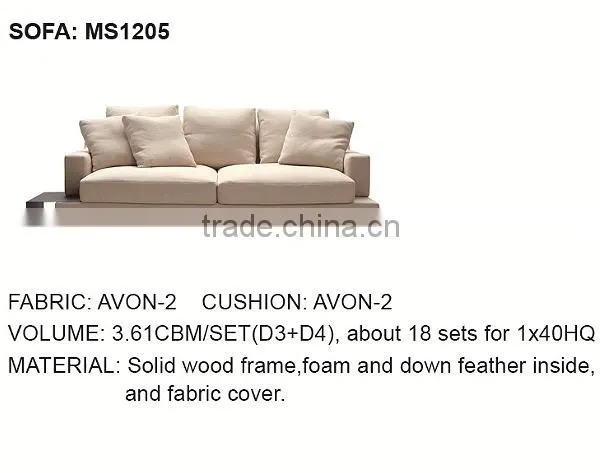 2015 Modern Design Leather Sofa Top Grain Leather Furniture Living Room MS1205 photo-2