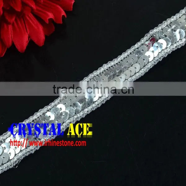 Sequin Bridal Lace Trim for Wedding Garment/Headband photo-4