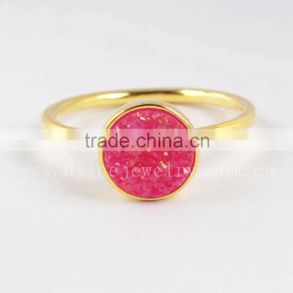 Fashion 18K Gold Plated Jewlry Ring, Stalactite Quartz Ring, Fashion Quartz Gemstone Bezel Ring Quality Choice photo-2