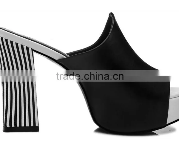 Girls Sebra-stripe Latest High Heel Ladies Dress Shoes photo-3