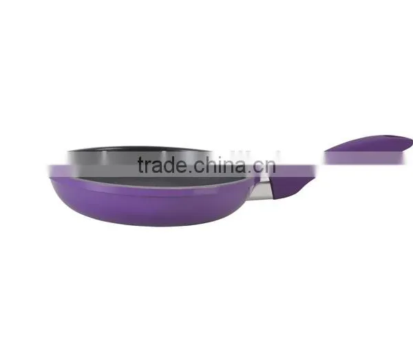 Purple Pressed Aluminum Nonstick Coating Casserole Pot With Silicone Paint Handles Forged Aluminum Imitation photo-6