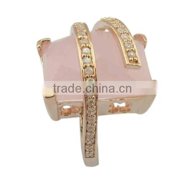 Big Rose Gold Plated Silver Jewelry Ring photo-2