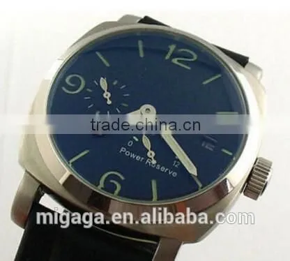 Black Dial 44mm Power Reserve Automatic Mens Mechanical Steel Watch photo-3