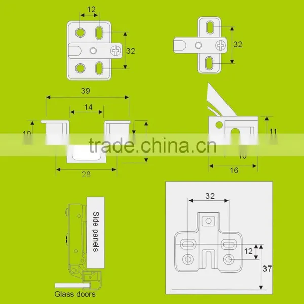 Half-overlay Soft-closing Cabinet Aluminum Frame Door Hinges With Clip-on(HH2112) photo-6