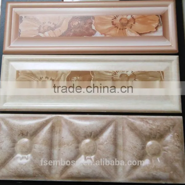 Inkjet Ceramic Relief Decor Border/listello Macthing Wall Tile Length 260/300/350mm photo-5