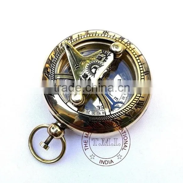 BRASS SUNDIAL COMPASS - NAUTICAL SUNDIAL COMPASS - DALVEY STYLE SUNDIAL COMPASS photo-5