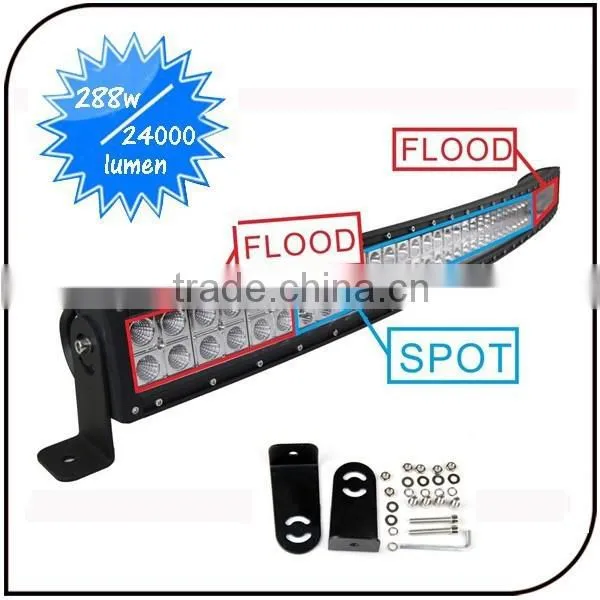 288w Flood Light Sopt Light Combo Beam Dual Curved Radius 50" Cree Curved Led Light Bar