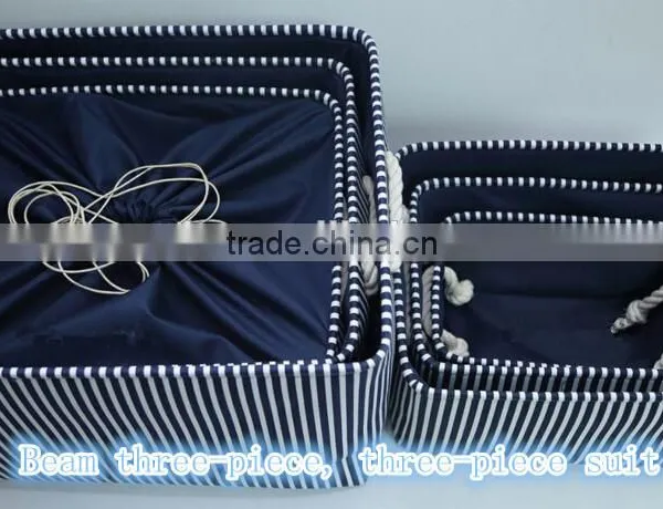 YIWU RODA 100% Canvas Fabric Durable Navy Wind Foldable Storage Box photo-6