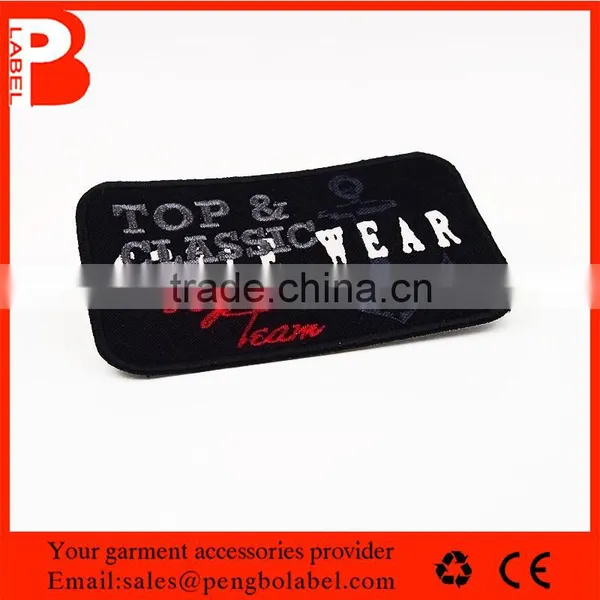 Custom Embroidery Fabric Tags Loop Folded Clothing Woven Label photo-2
