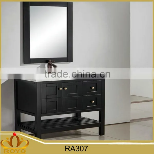 Classic Mdf Mirrored Basin Hung Waterproof Bathroom Cabinet RA307 Supplier's Choice