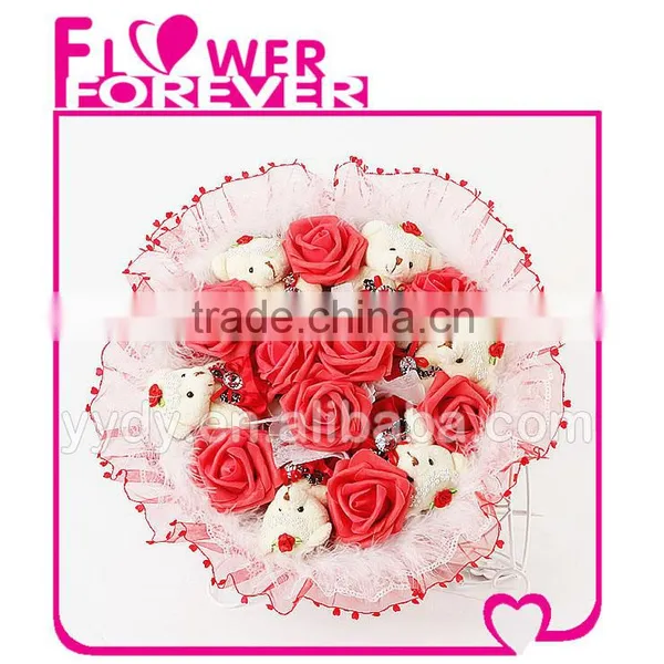 Teddy Bear Flower Surprise Wedding Gift