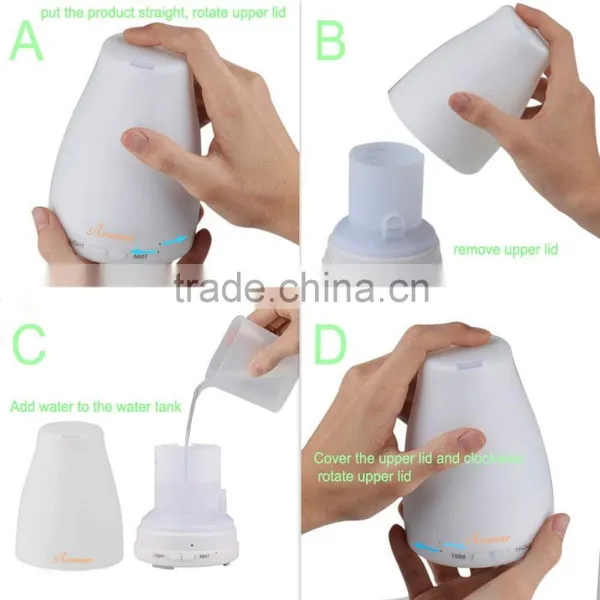 Aromaer Color Changing Aroma Difffuser/ Aromatherapy Essential Oil Diffuser/Ultrasonic Cool Mist Humidifier Supplier photo-4