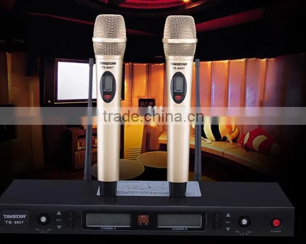 Professional KTV UHF Wireless Microphone,Dual Channel UHF Wireless Microphone,Outdoor Performance Wireless Microphone photo-2