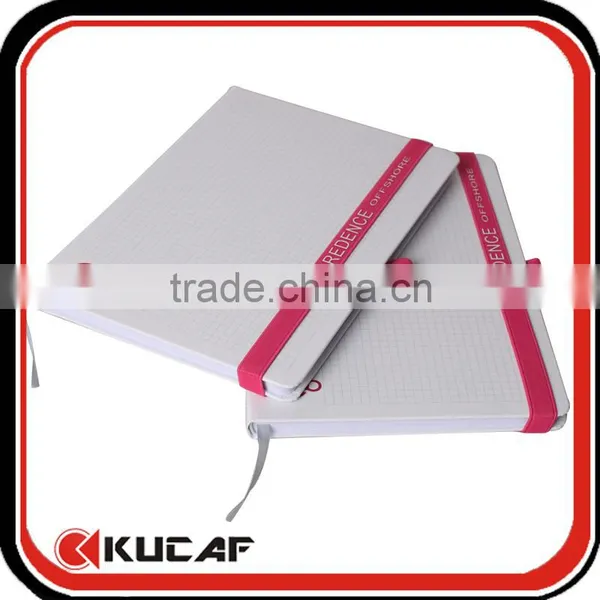 Custom Rubber Logo Width Elastic Band A4 Hardcover Grid Notebooks With Pen Loop photo-3