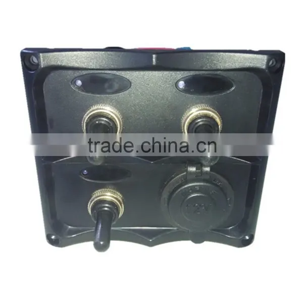 Marine Electric Black 2-Row 3 Gang Compact LED Toggle Switch Panel