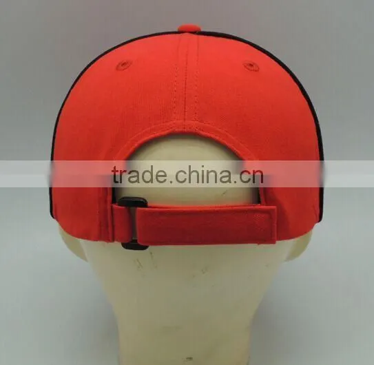 High Quality Custom Unisex 6 Panel 100% Cotton Red Embroidered Curved Baseball Cap Wholesale photo-4