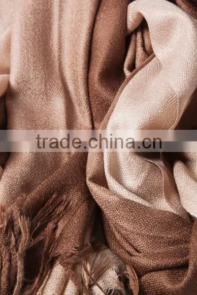 Brown Acrylic Gradient Rainbow Pashmina Scarf photo-3