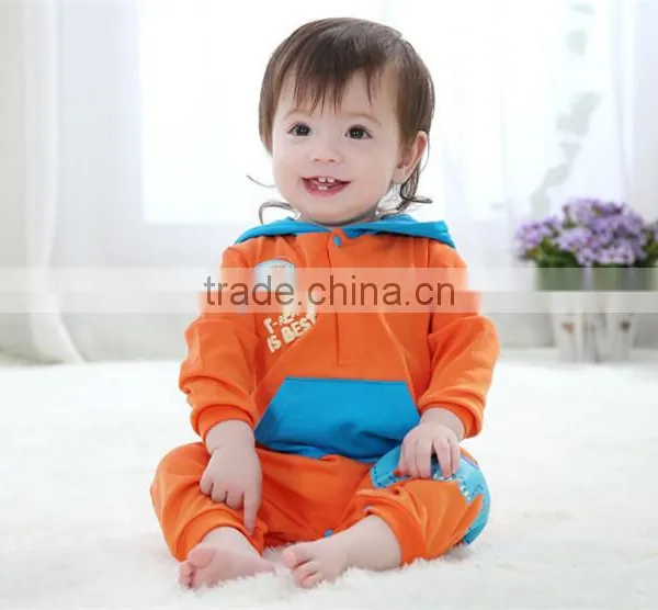 Newborn Baby Rompers Orange Blue Wholesale Baby Boy Online Clothing Store photo-3