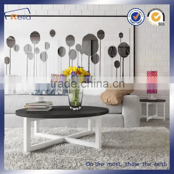 ROUND ELEGANT WHITE NEW DESIGN FIBER MDF COFFEE TABLE UNIQUE TEA TABLE photo-3