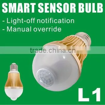 LED Motion Sensor Bulb With Light-off Notification & Manual Override (Model:L1 )