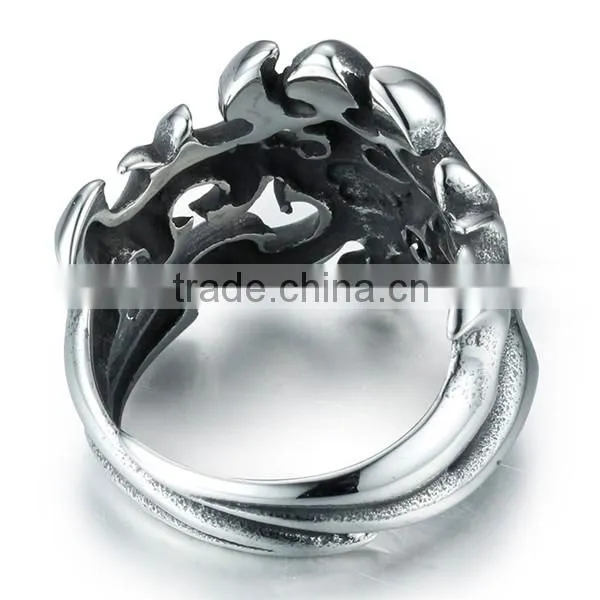 Biker Stainless Steel Hollowed-out Cross Ring photo-5