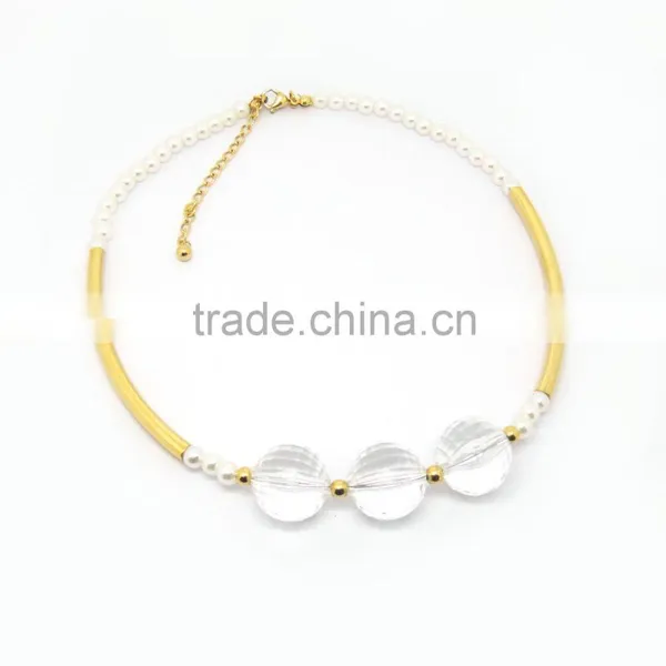 High Quality Stainless Steel Transparent Big Crystal Statement Necklace for Dress photo-2